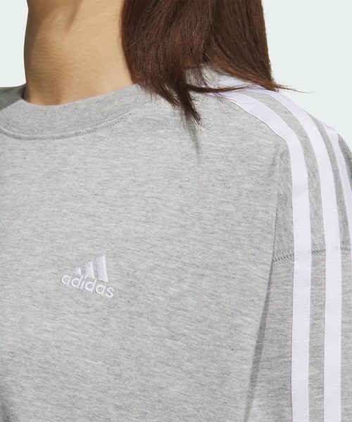 adidas（アディダス）の「エッセンシャルズプラス 3ストライプ 長袖Tシャツ / アディダス adidas（Tシャツ/カットソー・レディース・グレー/オフホワイト/ブラック/ホワイト・XX-LARGE/LARGE/MEDIUM/SMALL/X-SMALL/X-LARGE）」の19枚目の写真