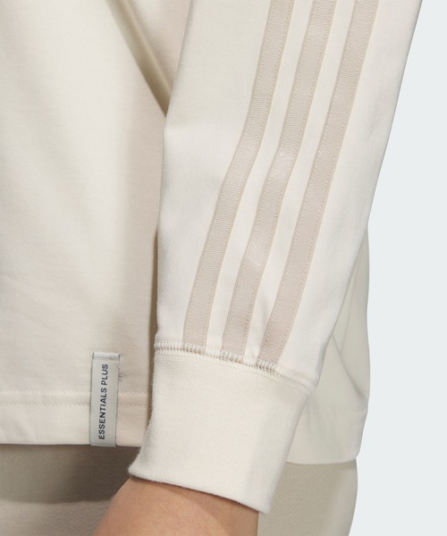 adidas（アディダス）の「エッセンシャルズプラス 3ストライプ 長袖Tシャツ / アディダス adidas（Tシャツ/カットソー・レディース・グレー/オフホワイト/ブラック/ホワイト・XX-LARGE/LARGE/MEDIUM/SMALL/X-SMALL/X-LARGE）」の12枚目の写真
