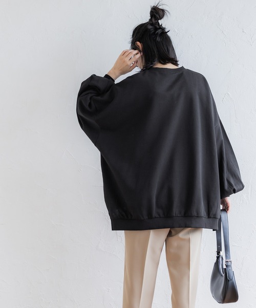 coca(coca)(コカ)の「やわらかビッグシルエット薄手スウェット(スウェット・レディース・その他1/ライトブルー/ブラック/ホワイト・L/M)」の8枚目の写真