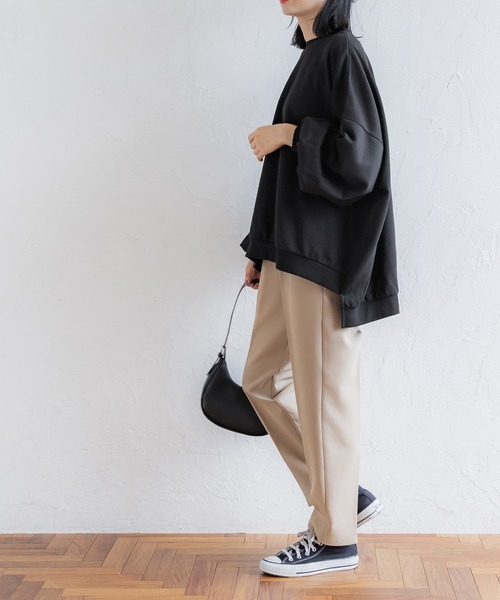 coca(coca)(コカ)の「やわらかビッグシルエット薄手スウェット(スウェット・レディース・その他1/ライトブルー/ブラック/ホワイト・L/M)」の9枚目の写真