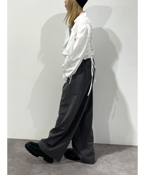 jouetie（ジュエティ）の「ストライプリボンギャザーシャツ（シャツ/ブラウス・レディース・ブルー/オフホワイト/ピンク・MEDIUM）」の21枚目の写真