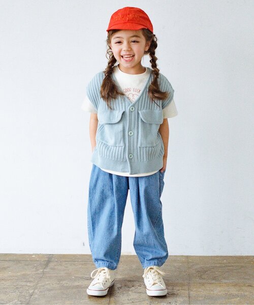 p.premier（ピードットプルミエ）の「2柄刺繍半袖Tシャツ（Tシャツ/カットソー・キッズ・オフホワイト/ブラック/ブラウン/ピンク/ミント・80/90/100/110/120/130/140）」の13枚目の写真