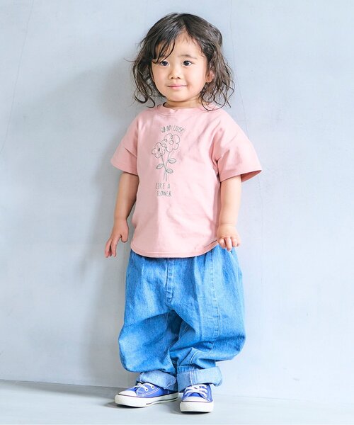 p.premier（ピードットプルミエ）の「2柄刺繍半袖Tシャツ（Tシャツ/カットソー・キッズ・オフホワイト/ブラック/ブラウン/ピンク/ミント・80/90/100/110/120/130/140）」の12枚目の写真