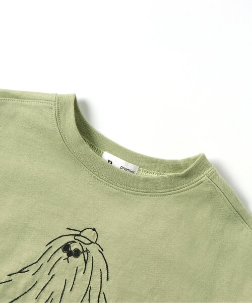 p.premier（ピードットプルミエ）の「2柄刺繍半袖Tシャツ（Tシャツ/カットソー・キッズ・オフホワイト/ブラック/ブラウン/ピンク/ミント・80/90/100/110/120/130/140）」の6枚目の写真