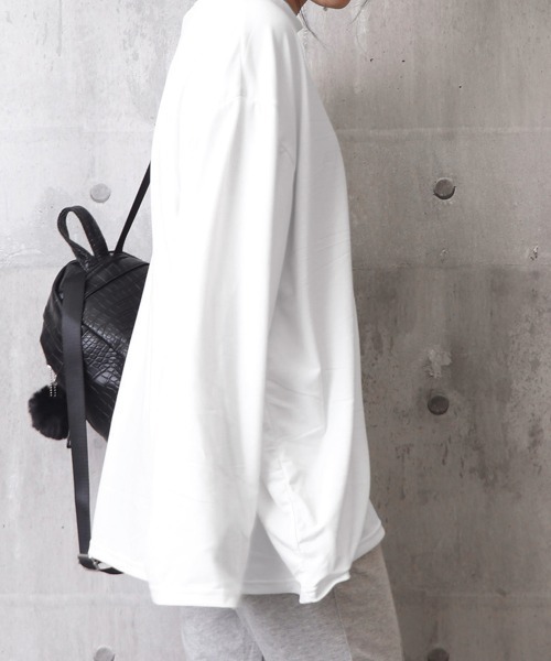 Miniministore(ミニミニストア)の「ゆったり 着やせ 長袖プルオーバー 無地(Tシャツ/カットソー・レディース・ブラック/ホワイト/ロイヤルブルー/ベージュ/ブルー/フューシャピンク/オレンジ/サーモンピンク・FREE)」の10枚目の写真