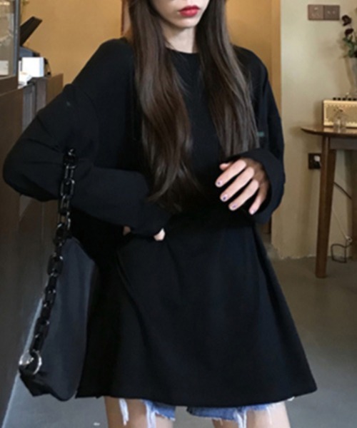 Miniministore(ミニミニストア)の「ゆったり 着やせ 長袖プルオーバー 無地(Tシャツ/カットソー・レディース・ブラック/ホワイト/ロイヤルブルー/ベージュ/ブルー/フューシャピンク/オレンジ/サーモンピンク・FREE)」の12枚目の写真