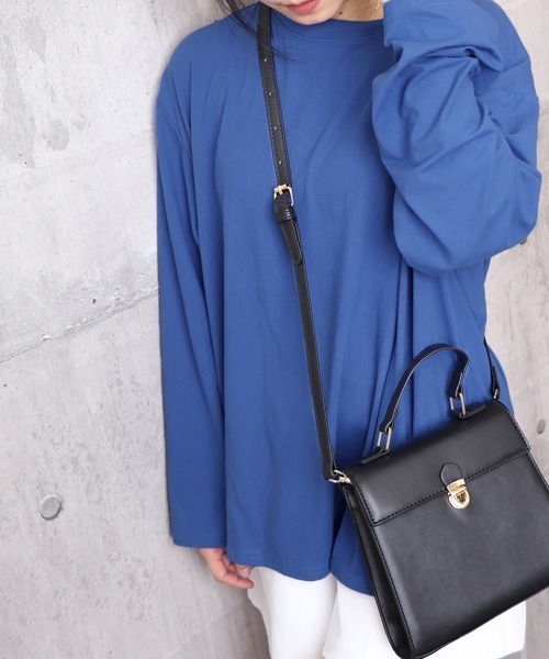 Miniministore(ミニミニストア)の「ゆったり 着やせ 長袖プルオーバー 無地(Tシャツ/カットソー・レディース・ブラック/ホワイト/ロイヤルブルー/ベージュ/ブルー/フューシャピンク/オレンジ/サーモンピンク・FREE)」の16枚目の写真