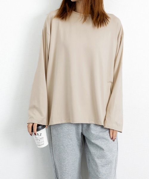 Miniministore(ミニミニストア)の「ゆったり 着やせ 長袖プルオーバー 無地(Tシャツ/カットソー・レディース・ブラック/ホワイト/ロイヤルブルー/ベージュ/ブルー/フューシャピンク/オレンジ/サーモンピンク・FREE)」の20枚目の写真