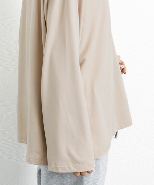Miniministore(ミニミニストア)の「ゆったり 着やせ 長袖プルオーバー 無地(Tシャツ/カットソー・レディース・ブラック/ホワイト/ロイヤルブルー/ベージュ/ブルー/フューシャピンク/オレンジ/サーモンピンク・FREE)」の21枚目の写真