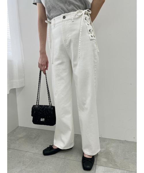 PHILLY（フィリー）の「サイドレースアップデニムパンツ（デニムパンツ・レディース・ブルー/ホワイト・FREE）」の22枚目の写真