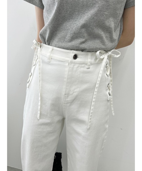 PHILLY（フィリー）の「サイドレースアップデニムパンツ（デニムパンツ・レディース・ブルー/ホワイト・FREE）」の14枚目の写真