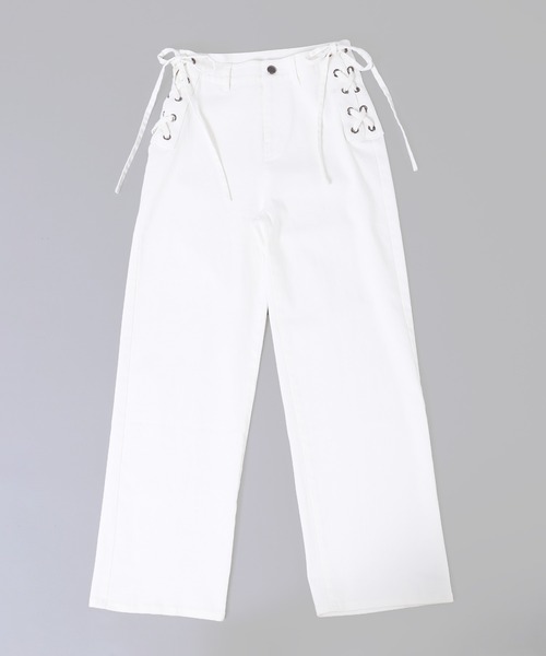 PHILLY（フィリー）の「サイドレースアップデニムパンツ（デニムパンツ・レディース・ブルー/ホワイト・FREE）」の10枚目の写真