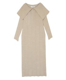 ビッグカラーフロントZIPワンピース