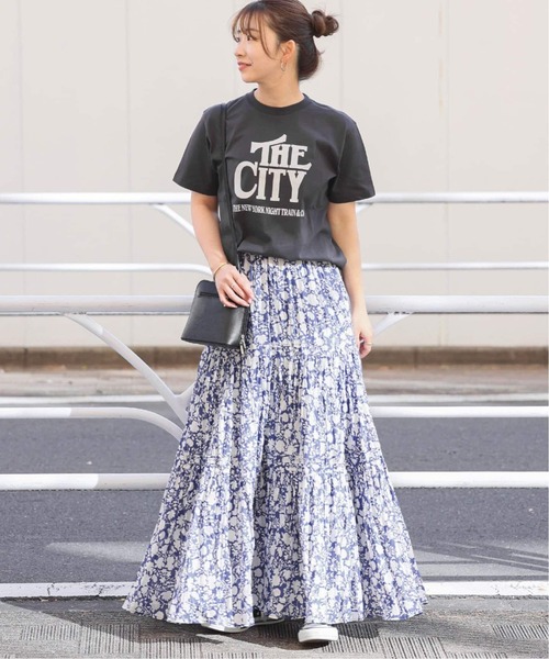 JOURNAL STANDARD relume（ジャーナルスタンダード　レリューム）の「《追加3》コットンボイルクリンクルティアードスカート（柄）（スカート・レディース・サックスブルー/ブラック系その他・FREE）」の21枚目の写真