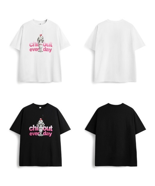Ressaca(レサーカ)の「オーバーサイズ チルアウトグラフィックロゴプリントTシャツ(Tシャツ/カットソー・メンズ・ホワイト/ブラック・M/L/XL/XXL)」の5枚目の写真