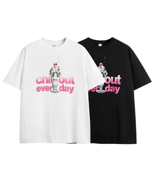 Ressaca(レサーカ)の「オーバーサイズ チルアウトグラフィックロゴプリントTシャツ(Tシャツ/カットソー・メンズ・ホワイト/ブラック・M/L/XL/XXL)」の4枚目の写真