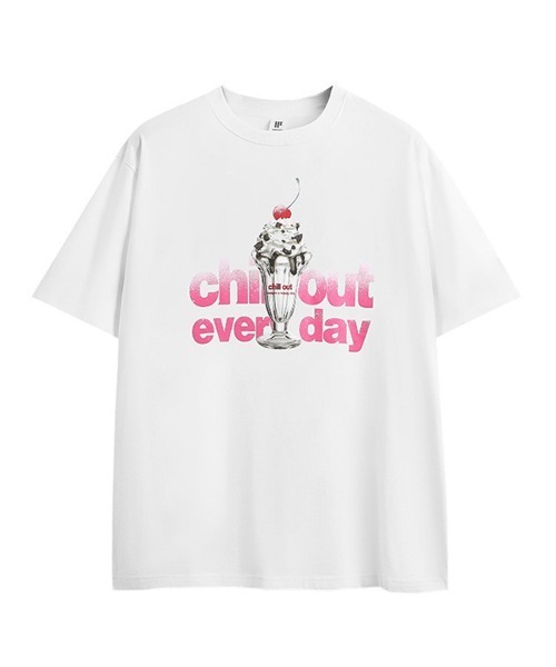 Ressaca(レサーカ)の「オーバーサイズ チルアウトグラフィックロゴプリントTシャツ(Tシャツ/カットソー・メンズ・ホワイト/ブラック・M/L/XL/XXL)」の3枚目の写真