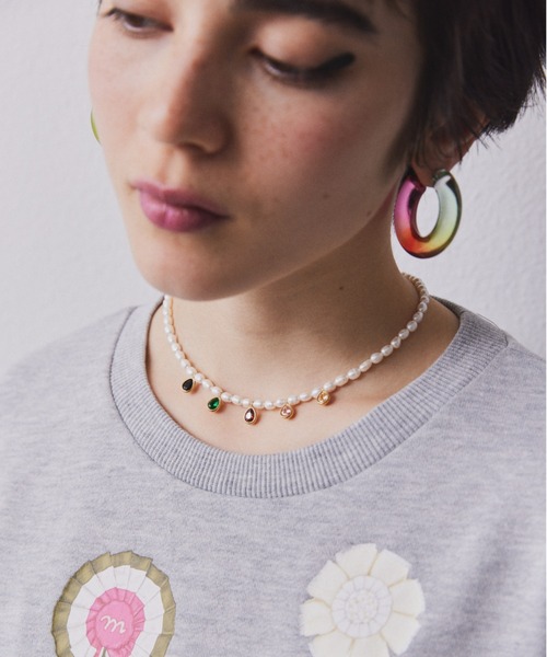 フランス LION DE PARISマルチカラービジューfauxパールネックレス フランス LION DE PARISマルチカラービジューfauxパールネックレス