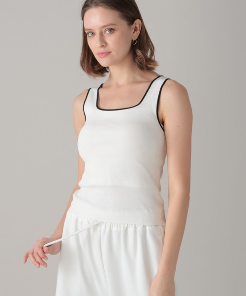 FOREVER 21（フォーエバー トゥエンティーワン）の「【2024SS】スクエアネックニットタンク（タンクトップ・レディース・ブラウン/グリーン/オフホワイト/グレー・SMALL/MEDIUM）」の12枚目の写真