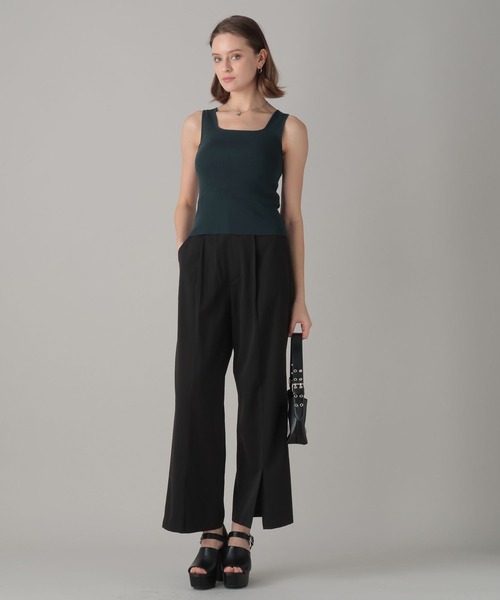 FOREVER 21（フォーエバー トゥエンティーワン）の「【2024SS】スクエアネックニットタンク（タンクトップ・レディース・ブラウン/グリーン/オフホワイト/グレー・SMALL/MEDIUM）」の5枚目の写真