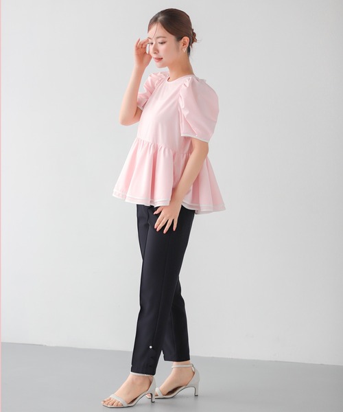 Fit more（フィットモア）の「サイドスカラップパールデコレーションパンツ（その他パンツ・レディース・ネイビー/ブラック/アイボリー/ピンク・PS/S/M）」の10枚目の写真