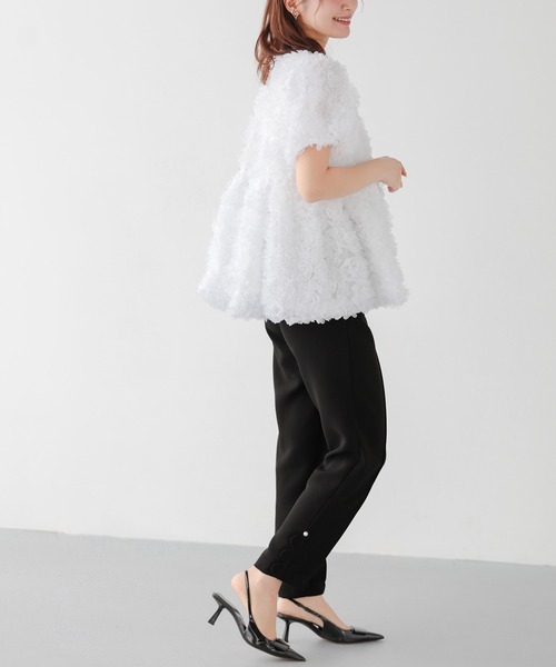 Fit more（フィットモア）の「サイドスカラップパールデコレーションパンツ（その他パンツ・レディース・ネイビー/ブラック/アイボリー/ピンク・PS/S/M）」の13枚目の写真