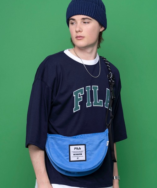 FILA(フィラ)の「FILA/フィラ ブランド ロゴ パラコード ハンドル ナイロン ラウンド ショルダーバッグ(ショルダーバッグ・メンズ・ブラック/オレンジ/イエロー/ブルー/グレイッシュベージュ/ブルーグリーン・FREE)」の11枚目の写真