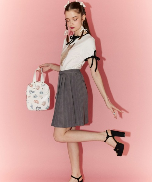 Candy Stripper(キャンディストリッパー)の「LAZY CATS HAND バッグ(ハンドバッグ・レディース・ブラック/オフホワイト・FREE)」の4枚目の写真