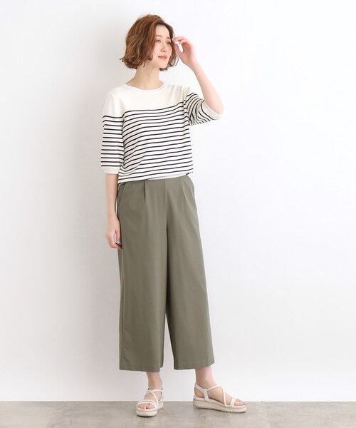 grove(グローブ)の「◆<接触冷感・多サイズ>サマーハイパーストレッチクロップドワイドパンツ(その他パンツ・レディース・ネイビー/ベージュ/カーキ/ブラック/ライトグレー系7・03/02/00/01/04/05)」の12枚目の写真