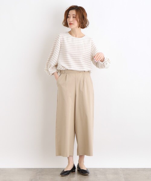 grove(グローブ)の「◆<接触冷感・多サイズ>サマーハイパーストレッチクロップドワイドパンツ(その他パンツ・レディース・ネイビー/ベージュ/カーキ/ブラック/ライトグレー系7・03/02/00/01/04/05)」の22枚目の写真