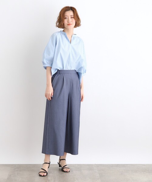 grove(グローブ)の「◆<接触冷感・多サイズ>サマーハイパーストレッチクロップドワイドパンツ(その他パンツ・レディース・ネイビー/ベージュ/カーキ/ブラック/ライトグレー系7・03/02/00/01/04/05)」の16枚目の写真