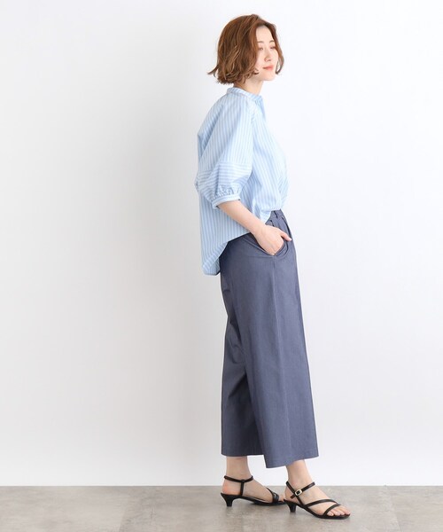 grove(グローブ)の「◆<接触冷感・多サイズ>サマーハイパーストレッチクロップドワイドパンツ(その他パンツ・レディース・ネイビー/ベージュ/カーキ/ブラック/ライトグレー系7・03/02/00/01/04/05)」の13枚目の写真