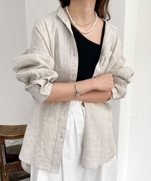 fredy emue | リネンバンドカラーシャツ(シャツ/ブラウス)