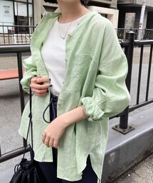 fredy emue | リネンバンドカラーシャツ(シャツ/ブラウス)