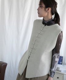 総柄　おしゃれベスト　ニット　刺繍　ユニーク　チャイナ　古着used 6TLA1 楽天市場】ニットベスト レディース 花柄 ベスト 春秋 刺繍 V