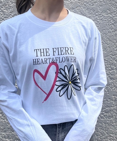 fiere（フィエール）の「ハート×フラワーロンT（Tシャツ/カットソー・レディース・ホワイト・M/L）」の4枚目の写真