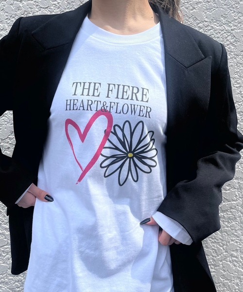 fiere（フィエール）の「ハート×フラワーロンT（Tシャツ/カットソー・レディース・ホワイト・M/L）」の6枚目の写真