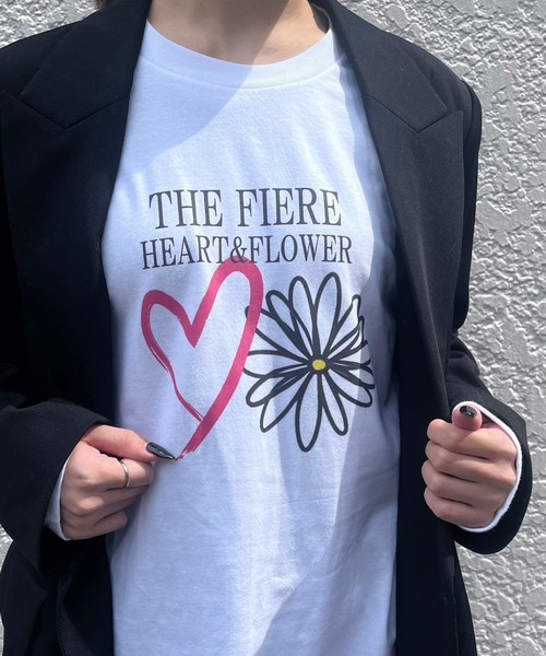 fiere（フィエール）の「ハート×フラワーロンT（Tシャツ/カットソー・レディース・ホワイト・M/L）」の8枚目の写真
