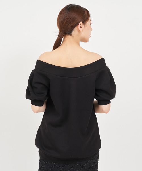 ROYAL PARTY(ロイヤルパーティー)の「ネオプレーンオフショルトップス(Tシャツ/カットソー・レディース・ブラック/オフホワイト/ブルー・FREE)」の13枚目の写真