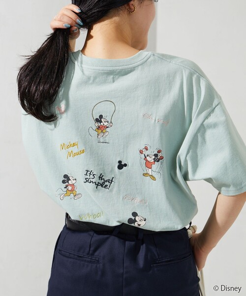 FREAK'S STORE（フリークスストア）の「限定展開　Disney/ディズニー　別注/Mickey Mouse/刺繍 プリント 半袖 Tシャツ（Tシャツ/カットソー・レディース・オフホワイト/ライトグレー/ライトグリーン/ブラウン/スミクロ・LARGE/MEDIUM）」の17枚目の写真
