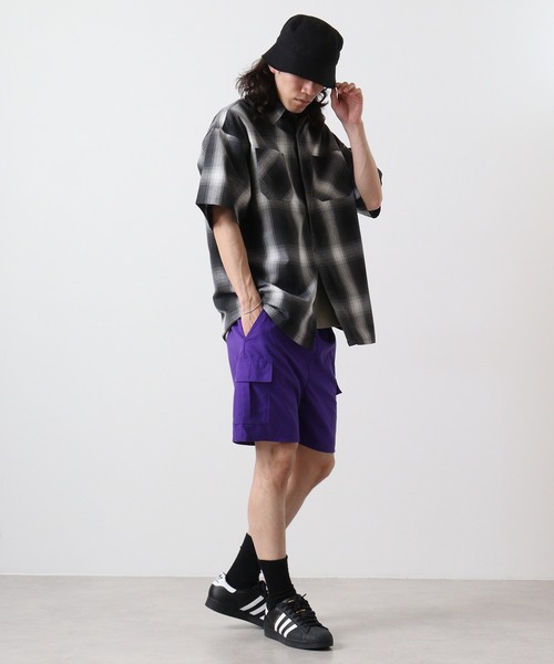 FUNALIVE(ファンアライブ)の「カーゴバルーンパンツ(ハーフ)(カーゴパンツ・メンズ・ブラック/パープル/ネイビー/グレー・M/L/XL)」の16枚目の写真