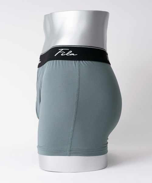 FILA（フィラ）の「FILA フィラ 筆記体 ブランド ロゴ ウエストバンド 前閉じ 立体成型 ストレッチ ボクサーパンツ トランクス 下着 2枚セット セットアイテム（ボクサーパンツ・メンズ・ブラック×グレー/ブラック×グリーン・LL/M/L）」の22枚目の写真