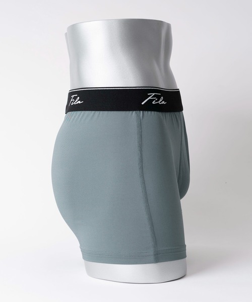 FILA（フィラ）の「FILA フィラ 筆記体 ブランド ロゴ ウエストバンド 前閉じ 立体成型 ストレッチ ボクサーパンツ トランクス 下着 2枚セット セットアイテム（ボクサーパンツ・メンズ・ブラック×グレー/ブラック×グリーン・LL/M/L）」の21枚目の写真