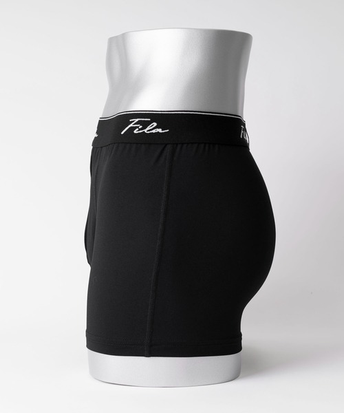 FILA（フィラ）の「FILA フィラ 筆記体 ブランド ロゴ ウエストバンド 前閉じ 立体成型 ストレッチ ボクサーパンツ トランクス 下着 2枚セット セットアイテム（ボクサーパンツ・メンズ・ブラック×グレー/ブラック×グリーン・LL/M/L）」の14枚目の写真