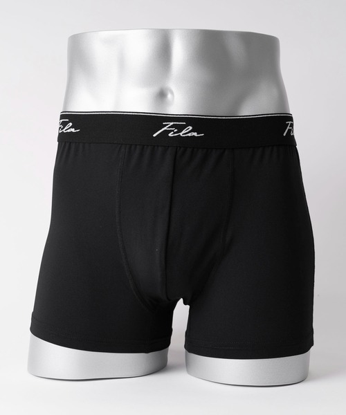 FILA（フィラ）の「FILA フィラ 筆記体 ブランド ロゴ ウエストバンド 前閉じ 立体成型 ストレッチ ボクサーパンツ トランクス 下着 2枚セット セットアイテム（ボクサーパンツ・メンズ・ブラック×グレー/ブラック×グリーン・LL/M/L）」の17枚目の写真