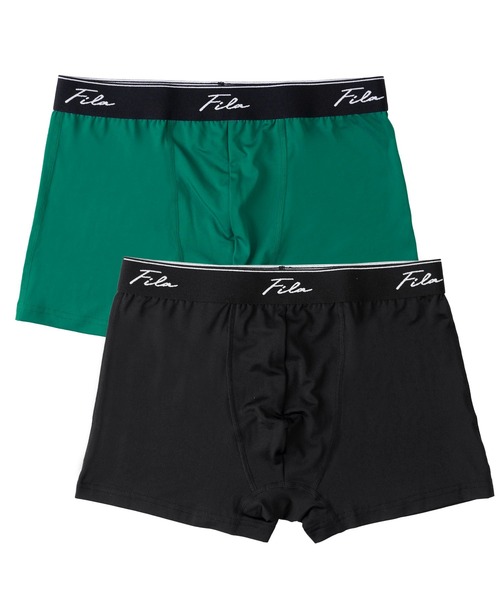 FILA（フィラ）の「FILA フィラ 筆記体 ブランド ロゴ ウエストバンド 前閉じ 立体成型 ストレッチ ボクサーパンツ トランクス 下着 2枚セット セットアイテム（ボクサーパンツ・メンズ・ブラック×グレー/ブラック×グリーン・LL/M/L）」の20枚目の写真