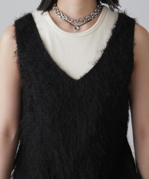 FREE'S MART(フリーズマート)の「◆シャギールーズタンクトップ(シャツ/ブラウス・レディース・グレー/ブラック/ホワイト・FREE)」の9枚目の写真