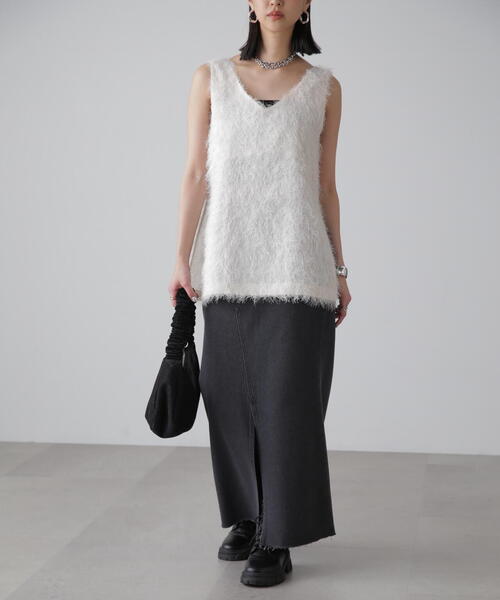 FREE'S MART(フリーズマート)の「◆シャギールーズタンクトップ(シャツ/ブラウス・レディース・グレー/ブラック/ホワイト・FREE)」の16枚目の写真