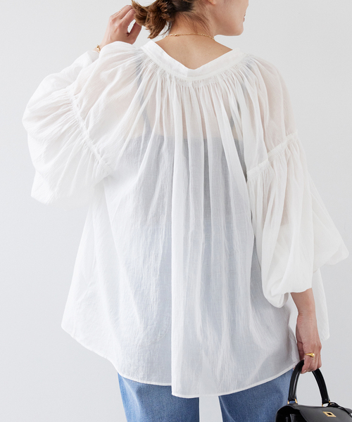 美品 ドゥーズィエムクラス スモックギャザープルオーバー 未使用ドゥーズィエム クラスSMOCK ギャザー プルオーバー