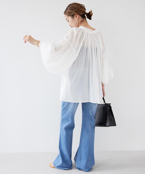 美品 ドゥーズィエムクラス スモックギャザープルオーバー Deuxieme Classe（ドゥーズィエムクラス）の「*SMOCK ギャザー